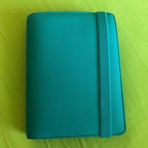 Kikki.K Medium Leather Time Planner in Teal